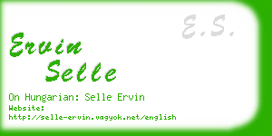 ervin selle business card